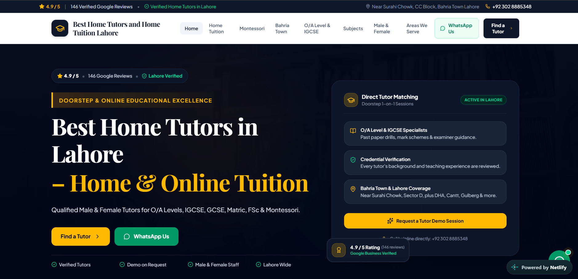 Best Home Tutors website by Muhammad Tayyab